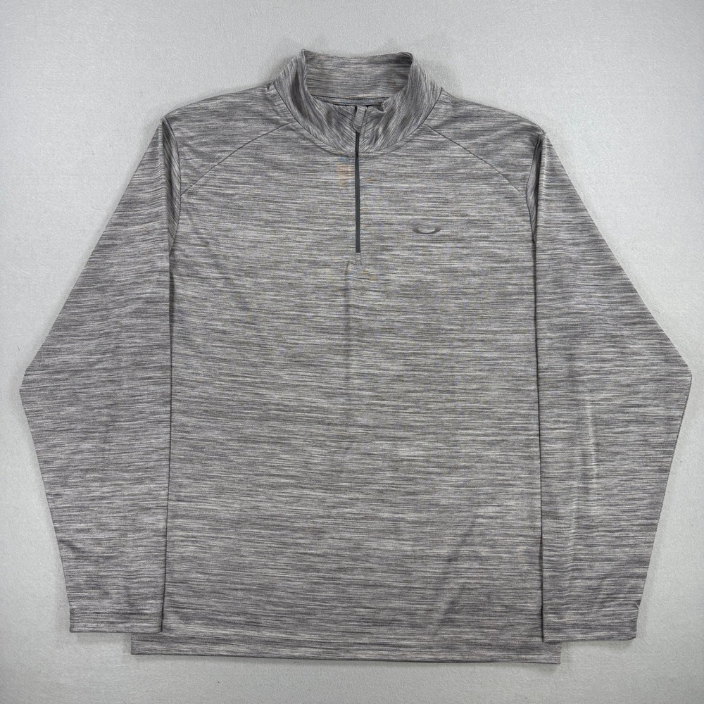 Oakley Pullover Mens 2XL Gray Hydrolix Performance 1/4 Zip Long Sleeve Golf